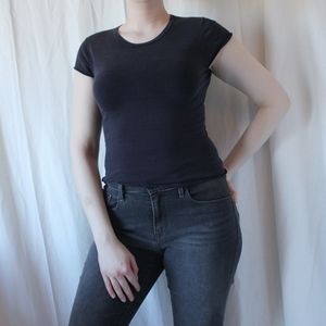 Vintage Black Silk Top
